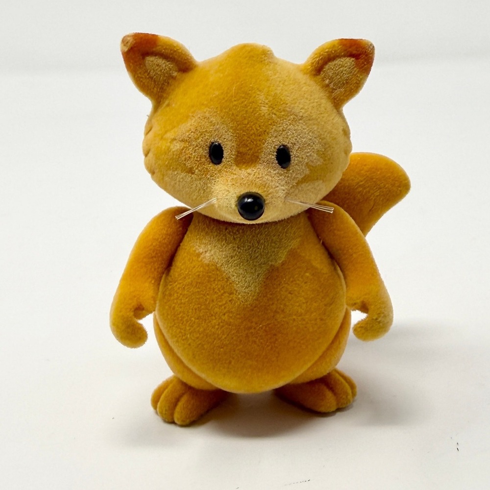 Li'l Woodzeez Fox Dad‎ Figure Flocked Orange Brown Movable Head Tail Tippytail